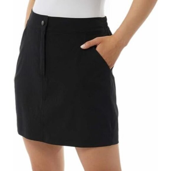 32 Degrees Cool Women S Stretch Skort Skirt Shorties Athleisure Shorts Black - Picture 3 of 8
